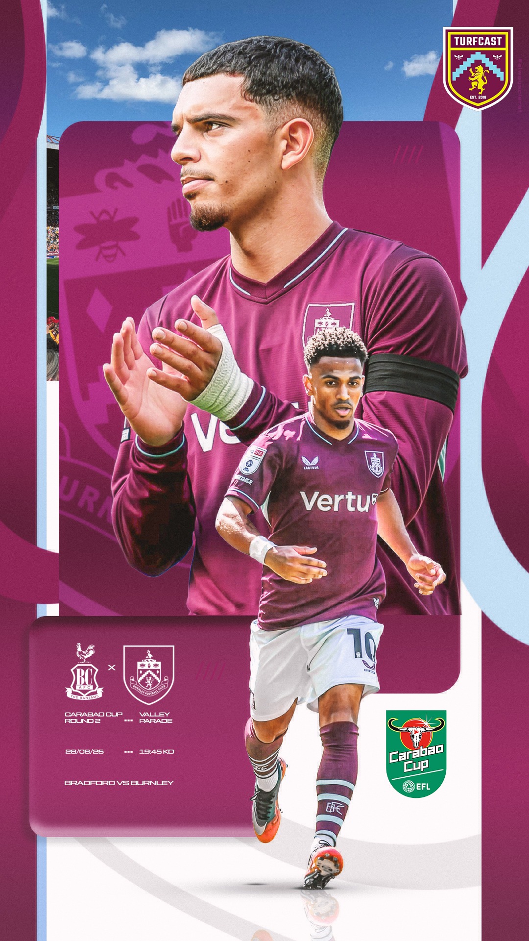 Bradford versus Burnley creative for TurfCast Podcast