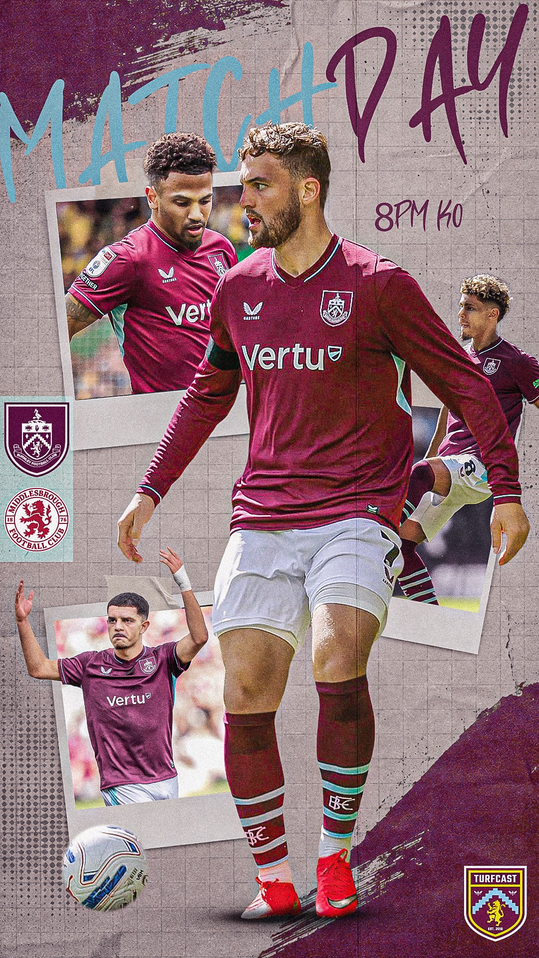 Burnley versus Middlesbrough creative for TurfCast Podcast