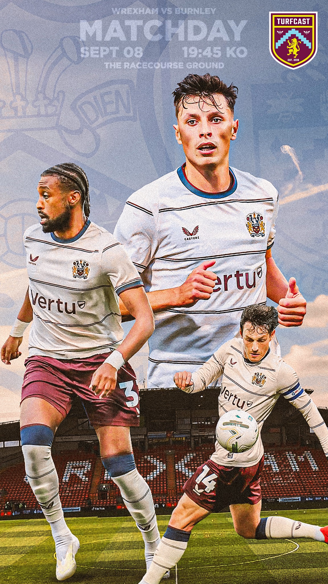 Wrexham versus Burnley creative for TurfCast Podcast